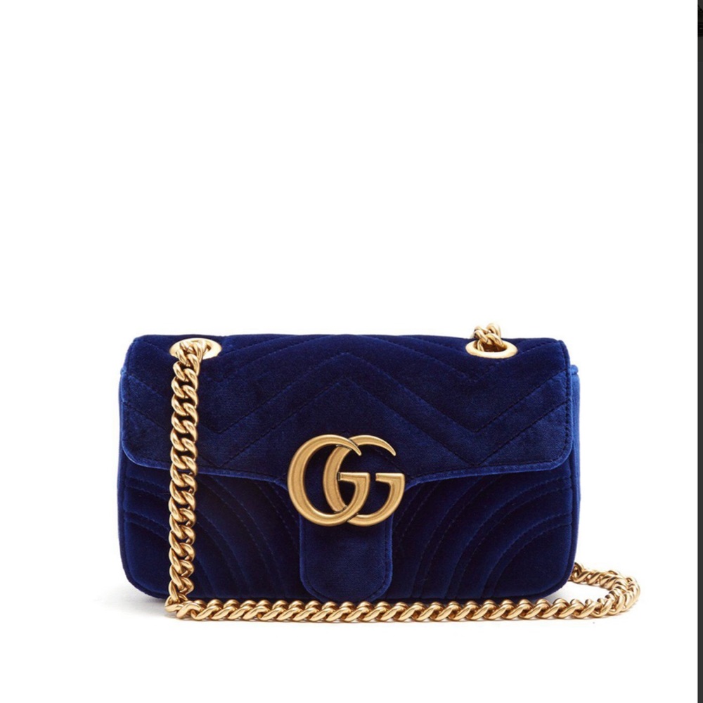 Gucci Women's Blue GG Marmont Bag- Medium